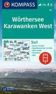 KOMPASS Wanderkarte 61 Wörthersee, Karawanken West 1:50.000  9783991215110