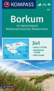 KOMPASS Wanderkarte 727 Borkum im Nationalpark Niedersächsisches Wattenmeer 1:15.000  9783990444573