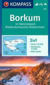 KOMPASS Wanderkarte 727 Borkum im Nationalpark Niedersächsisches Wattenmeer 1:15.000  9783991217220