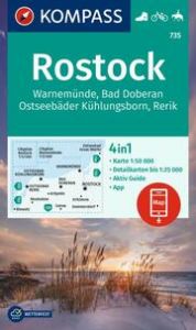 KOMPASS Wanderkarte 735 Rostock, Warnemünde, Bad Doberan, Ostseebäder Kühlungsborn, Rerik 1:50.000  9783991217152