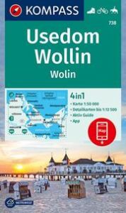 KOMPASS Wanderkarte 738 Insel Usedom - Insel Wollin/Wolin 1:50.000  9783990443200