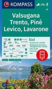 KOMPASS Wanderkarte 75 Valsugana, Trento, Piné, Levico, Lavarone 1:50.000  9783990444382