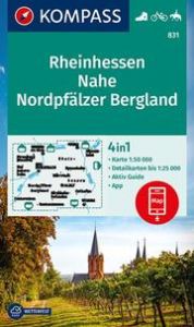 KOMPASS Wanderkarte 831 Rheinhessen, Nahe, Nordpfälzer Bergland 1:50.000  9783991213437