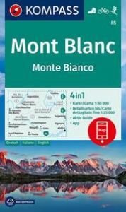 KOMPASS Wanderkarte 85 Mont Blanc, Monte Bianco 1:50.000  9783990442937