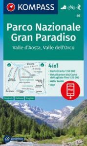 KOMPASS Wanderkarte 86 Parco Nazionale Gran Paradiso, Valle d'Aosta, Valle dell'Orco 1:50.000  9783991541738
