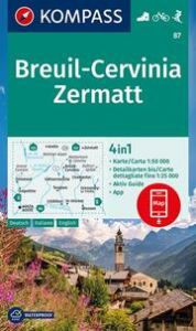 KOMPASS Wanderkarte 87 Breuil-Cervinia, Zermatt 1:50.000  9783991212256