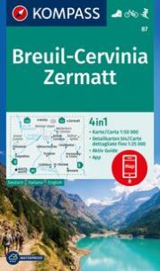 KOMPASS Wanderkarte 87 Breuil-Cervinia, Zermatt 1:50.000  9783991541714