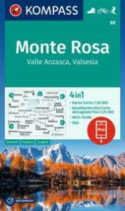 KOMPASS Wanderkarte 88 Monte Rosa, Valle Anzasca, Valsesia 1:50.000  9783991218883