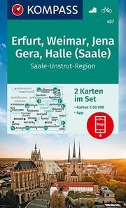 KOMPASS Wanderkarte Erfurt, Weimar, Jena, Gera, Halle (Saale) KOMPASS-Karten GmbH 9783990448304