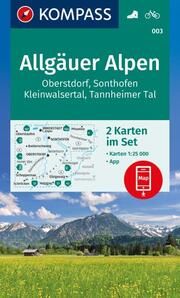 KOMPASS Wanderkarten-Set 003 Allgäuer Alpen, Oberstdorf, Sonthofen, Kleinwalsertal, Tannheimer Tal (2 Karten) 1:25.000  9783991541608