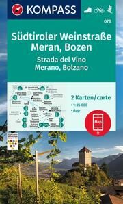 KOMPASS Wanderkarten-Set 078 Südtiroler Weinstraße, Meran, Bozen/Strada del Vino, Merano, Bolzano (2 Karten) 1:25.000  9783991217374