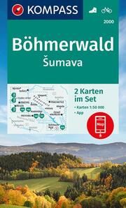 KOMPASS Wanderkarten-Set 2000 Böhmerwald, Sumava (2 Karten) 1:50.000  9783991212843