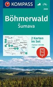 KOMPASS Wanderkarten-Set 2000 Böhmerwald, Sumava (2 Karten) 1:50.000  9783991219002