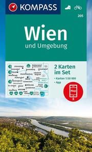 KOMPASS Wanderkarten-Set 205 Wien und Umgebung (2 Karten) 1:50.000  9783991212454