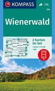 KOMPASS Wanderkarten-Set 208 Wienerwald (2 Karten) 1:25.000  9783990445631