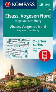 KOMPASS Wanderkarten-Set 2220 Elsass, Vogesen Nord, Hagenau, Straßburg / Alsace, Vosges du Nord, Haguenau, Strasbourg (2 Karten) 1:50.000  9783991217923