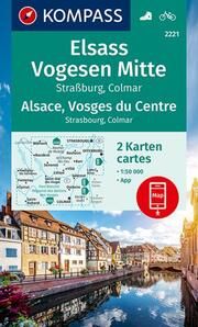 KOMPASS Wanderkarten-Set 2221 Elsass, Vogesen Mitte, Alsace, Vosges du Centre (2 Karten) 1:50.000  9783990448717