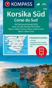 KOMPASS Wanderkarten-Set 2251 Korsika Süd. Mit Weitwanderweg GR20/Corse du Sud. Avec Grande Randonnée GR20 (3 Karten) 1:50.000  9783991218067
