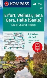KOMPASS Wanderkarten-Set 457 Erfurt, Weimar, Jena, Gera, Halle (Saale) (2 Karten) 1:50.000  9783991212423