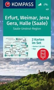 KOMPASS Wanderkarten-Set 457 Erfurt, Weimar, Jena, Gera, Halle (Saale) (2 Karten) 1:50.000  9783991216872