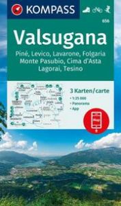 KOMPASS Wanderkarten-Set 656 Valsugana, Pine, Levico, Lavarone, Folgaria, Monte Pasubio, Cima d'Asta, Lagorai, Tesino (3 Karten) 1:25.000  9783991540359