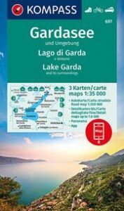 KOMPASS Wanderkarten-Set 697 Gardasee und Umgebung - Lake Garda and its surroundings - Lago di Garda e dintorni (3 Karten) 1:35.000  9783990443095