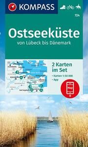 KOMPASS Wanderkarten-Set 724 Ostseeküste von Lübeck bis Dänemark (2 Karten) 1:50.000  9783991213000