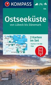 KOMPASS Wanderkarten-Set 724 Ostseeküste von Lübeck bis Dänemark (2 Karten) 1:50.000  9783991540731