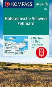 KOMPASS Wanderkarten-Set 740 Holsteinische Schweiz, Fehmarn (2 Karten) 1:40.000  9783991210856