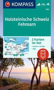 KOMPASS Wanderkarten-Set 740 Holsteinische Schweiz, Fehmarn (2 Karten) 1:40.000  9783991217114
