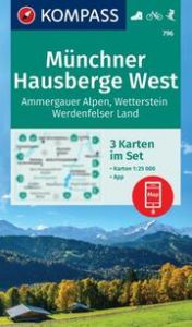 KOMPASS Wanderkarten-Set 796 Münchner Hausberge West, Ammergauer Alpen, Wetterstein, Werdenfelser Land (3 Karten) 1:25.000  9783991542483