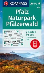 KOMPASS Wanderkarten-Set 826 Pfalz, Naturpark Pfälzerwald (2 Karten) 1:50.000  9783991210757