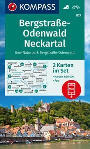 KOMPASS Wanderkarten-Set 827 Bergstraße-Odenwald, Neckartal, Geo-Naturpark Bergstraße-Odenwald (2 Karten) 1:50.000  9783991219989