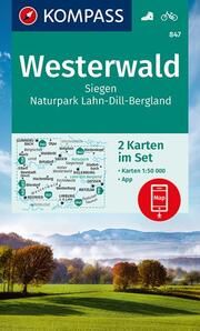 KOMPASS Wanderkarten-Set 847 Westerwald, Siegen, Naturpark Lahn-Dill-Bergland (2 Karten) 1:50.000  9783991210764