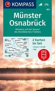 KOMPASS Wanderkarten-Set 863 Münster, Osnabrück (2 Karten) 1:35.000  9783991210771