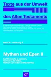 Mythen und Epen II Hecker, Karl/Lambert, W G/Müller, Gerfrid G W u a 9783579000756