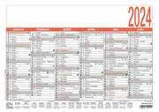 Namenstagekalender 2024 - A4 (29,7 x 21 cm) - 6 Monate auf 1 Seite - Tafelkalender - Plakatkalender - Jahresplaner - 905-0000  4006928024124