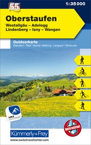 Oberstaufen Nr. 55 Outdoorkarte Deutschland 1:35 000 Hallwag Kümmerly+Frey AG 9783259025550