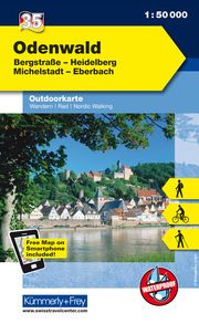 Odenwald - Heidelberg - Bergstrasse, Michelstadt, Eberbach, Nr. 35 Outdoorkarte Deutschland 1:50 000 Hallwag Kümmerly+Frey AG 9783259009888