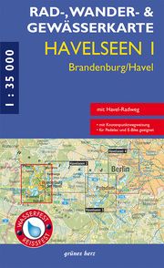 Rad-, Wander- und Gewässerkarte Havelseen 1: Brandenburg/Havel (wasser- und reißfest)  9783866364066