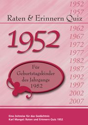 Raten & Erinnern Quiz 1952 Mangei, Karl 9783936778632
