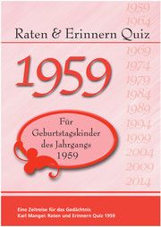 Raten & Erinnern Quiz 1959 Mangei, Karl 9783936778700