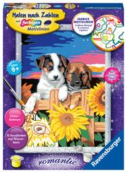 Ravensburger CreArt 28765 - Welpen im Sonnenuntergang - Malen nach Zahlen Hund für Kinder ab 9 Jahre  4005556287659