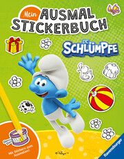 Ravensburger Mein Ausmalstickerbuch Die Schlümpfe - Großes Buch mit über 250 Stickern, viele Sticker zum Ausmalen IMPS 9783473497775