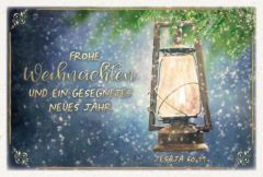 Faltkarte "Frohe Weihnachten" - Öllampe