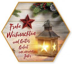 Schafmilchseife Stern "Frohe Weihnachten und Gottes Geleit"