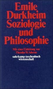 Soziologie und Philosophie Durkheim, Emile 9783518277768