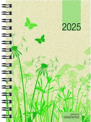 Taschenkalender Graspapier 2025 - Bürokalender 10x14 cm - 1 Woche auf 2 Seiten - robuster Kartoneinband - Wochenkalender - Notizheft - 639-0640  4006928024865