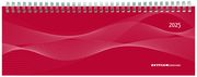 Tisch-Querkalender Profi rot 2025 - Büro-Planer 29,7x10,5 cm - Tisch-Kalender - 1 Woche 2 Seiten - Ringbindung - Zettler  4006928025916
