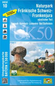 UK50-10 Naturpark Fränkische Schweiz - Frankenjura nördlicher Teil Landesamt für Digitalisierung Breitband und Vermessung Bayern 9783899339598